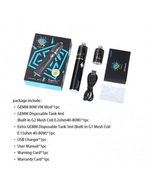 Freemax GEMM 80W Starter Kit 2900mAh With GEMM Disposable Tank