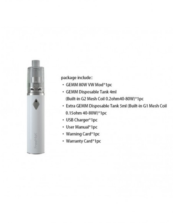 Freemax GEMM 80W Starter Kit 2900mAh With GEMM Disposable Tank