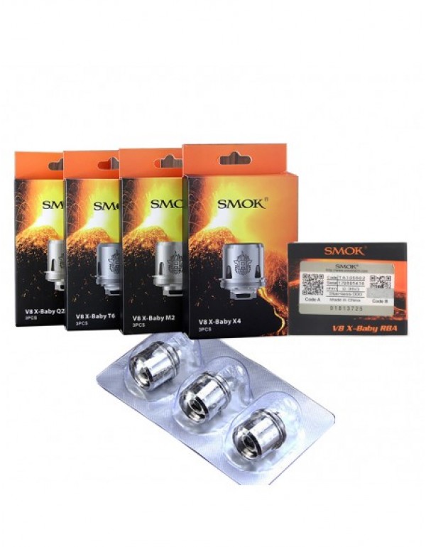 SMOK TFV8 X-Baby Coils M2/Q2/X4/T6/RBA Beast Brother