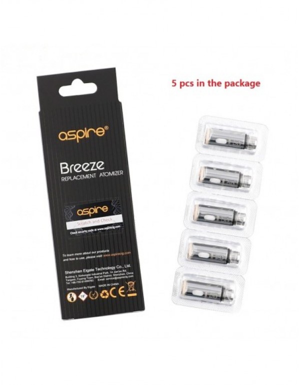 Aspire Breeze Coils 0.6 & 1.2 ohm (5pcs/pack)