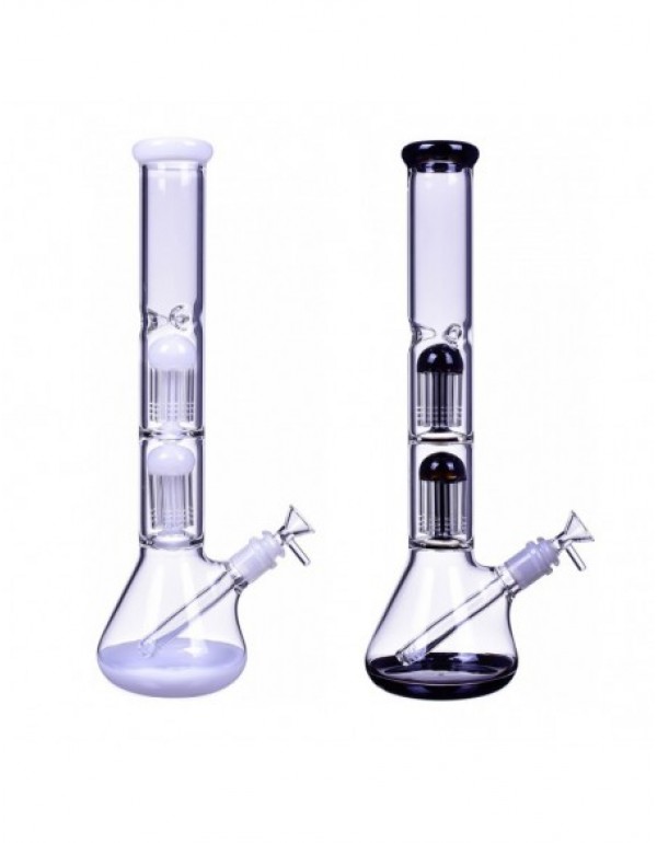 Double Tree Perc 16 Arm Bong With Down Stem And Matching Bowl 17 Inches