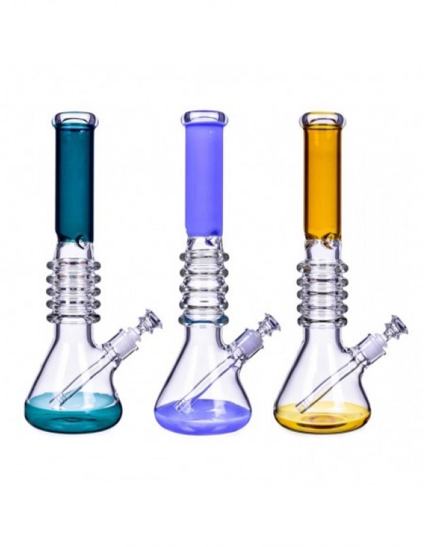 The Secret Rings Ribbed Beaker Bong 16 Inches